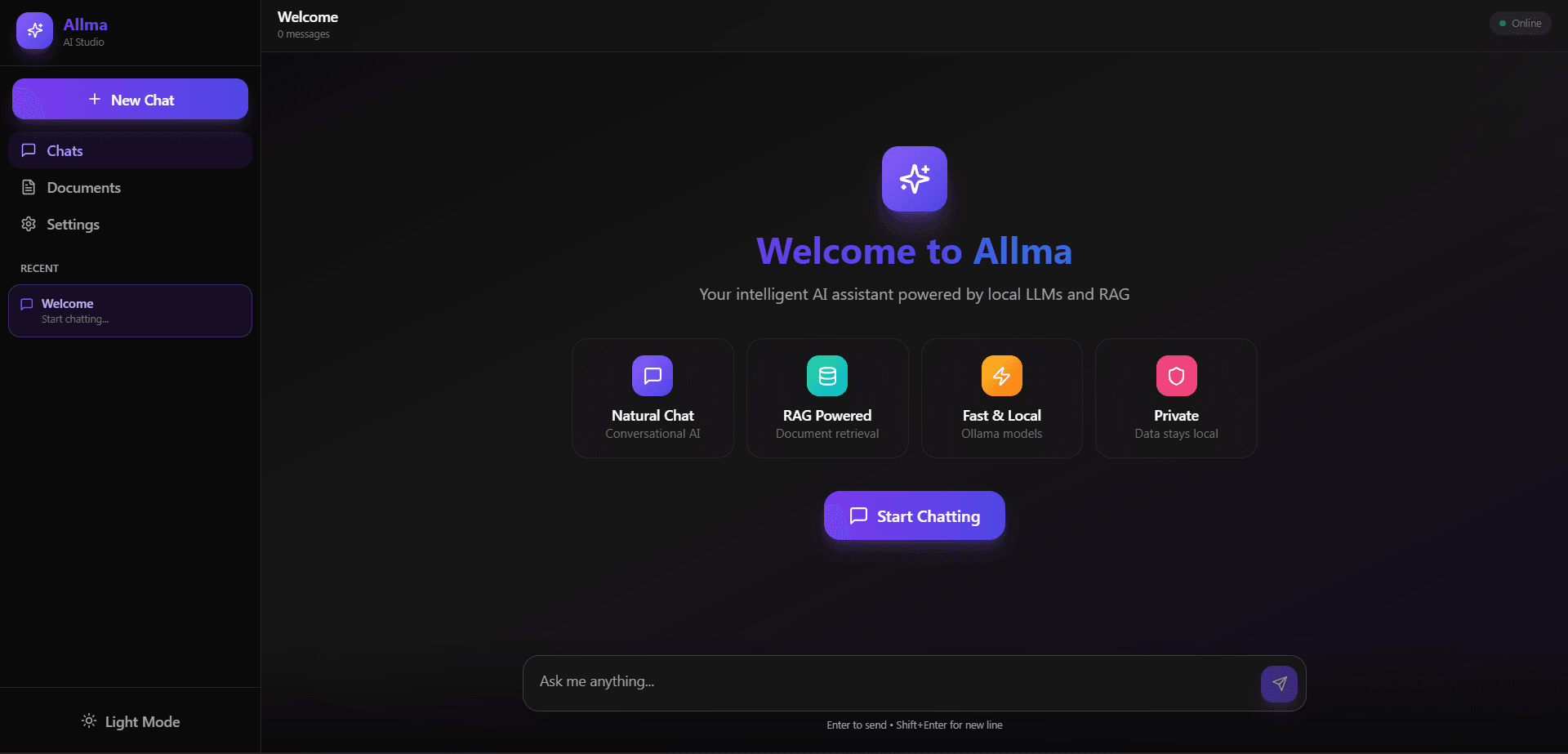 Allma Studio - Local AI Chat Platform